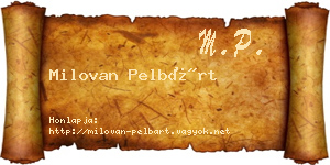 Milovan Pelbárt névjegykártya